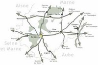 Carte accès à Sézanne